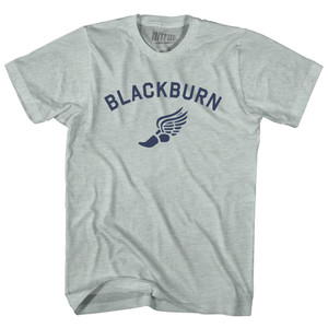 Blackburn Running Track Winged Foot-Adult Tri-Blend T-shirt - Athletic Cool Grey Blackburn Running Track Winged Foot-Adult Tri-Blend T-shirt - Athletic Cool Grey
