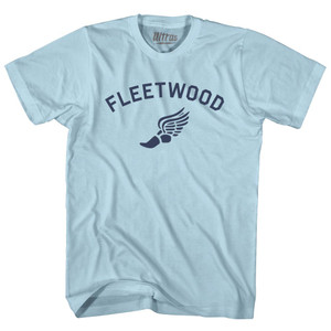 Fleetwood Running Track Winged Foot-Adult Cotton T-shirt - Light Blue
