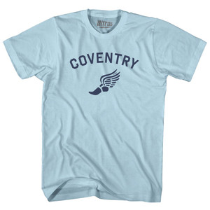 Coventry Running Track Winged Foot-Adult Cotton T-shirt - Light Blue Coventry Running Track Winged Foot-Adult Cotton T-shirt - Light Blue