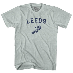 Leeds Running Track Winged Foot-Adult Tri-Blend T-shirt - Athletic Cool Grey Leeds Running Track Winged Foot-Adult Tri-Blend T-shirt - Athletic Cool Grey