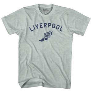 Liverpool Running Track Winged Foot-Adult Tri-Blend T-shirt - Athletic Cool Grey Liverpool Running Track Winged Foot-Adult Tri-Blend T-shirt - Athletic Cool Grey