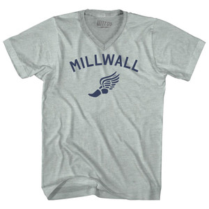 Newcastle Running Track Winged Foot-Adult Tri-Blend V-neck T-shirt - Athletic Cool Grey Newcastle Running Track Winged Foot-Adult Tri-Blend V-neck T-shirt - Athletic Cool Grey
