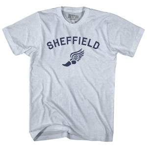Sheffield Running Track Winged Foot-Adult Tri-Blend T-shirt - Athletic White Sheffield Running Track Winged Foot-Adult Tri-Blend T-shirt - Athletic White