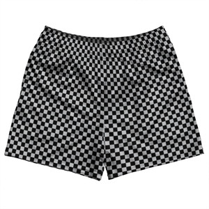 Checkerboard Half Inch Black and Grey Medium Rugby Shorts Made In USA Checkerboard Half Inch Black and Grey Medium Rugby Shorts Made In USA