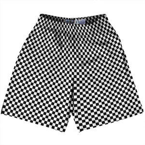 Checkerboard Half Inch Black and White Lacrosse Shorts Made In USA