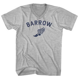 Barrow Running Track Winged Foot Adult Cotton V-neck T-shirt - Grey Heather Barrow Running Track Winged Foot Adult Cotton V-neck T-shirt - Grey Heather