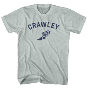 Crawley Running Track Winged Foot Adult Tri-Blend T-shirt - Athletic Cool Grey Crawley Running Track Winged Foot Adult Tri-Blend T-shirt - Athletic Cool Grey