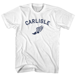 Carlisle Running Track Winged Foot Adult Cotton T-shirt - White Carlisle Running Track Winged Foot Adult Cotton T-shirt - White