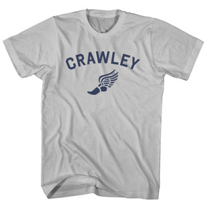 Crawley Running Track Winged Foot Adult Cotton T-shirt - Cool Grey Crawley Running Track Winged Foot Adult Cotton T-shirt - Cool Grey
