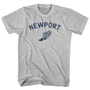 Newport Running Track Winged Foot Youth Cotton T-shirt - Grey Heather Newport Running Track Winged Foot Youth Cotton T-shirt - Grey Heather