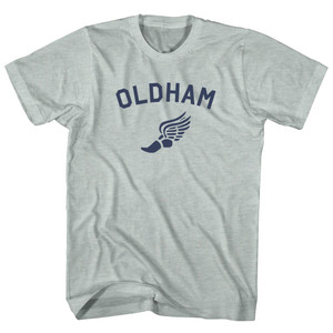 Oldham Running Track Winged Foot Adult Tri-Blend T-shirt - Athletic Cool Grey Oldham Running Track Winged Foot Adult Tri-Blend T-shirt - Athletic Cool Grey