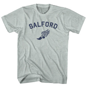 Salford Running Track Winged Foot Adult Tri-Blend T-shirt - Athletic Cool Grey Salford Running Track Winged Foot Adult Tri-Blend T-shirt - Athletic Cool Grey