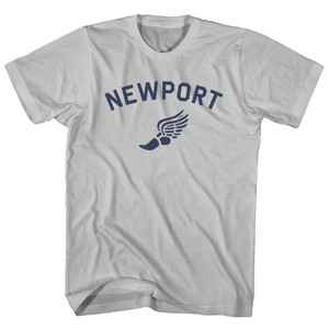 Newport Running Track Winged Foot Adult Cotton T-shirt - Cool Grey Newport Running Track Winged Foot Adult Cotton T-shirt - Cool Grey