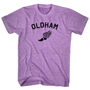 Oldham Running Track Winged Foot Adult Tri-Blend T-shirt - Athletic Purple Oldham Running Track Winged Foot Adult Tri-Blend T-shirt - Athletic Purple