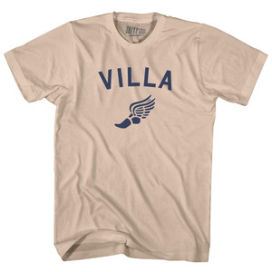 Villa Running Track Winged Foot Adult Cotton T-shirt - Creme