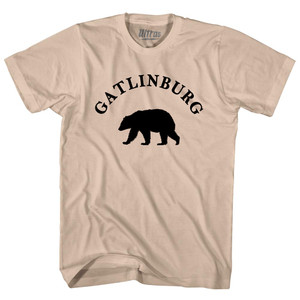 Gatlinburg Black Bear Tourist (Black Art) Adult Cotton T-shirt - Creme Gatlinburg Black Bear Tourist (Black Art) Adult Cotton T-shirt - Creme