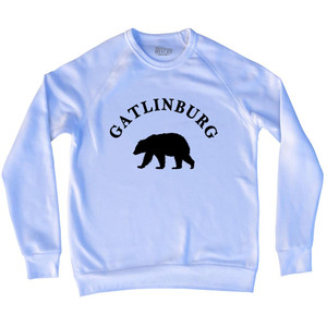 Gatlinburg Black Bear Tourist (Black Art) Adult Tri-Blend Sweatshirt - White Gatlinburg Black Bear Tourist (Black Art) Adult Tri-Blend Sweatshirt - White