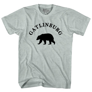 Gatlinburg Black Bear Tourist (Black Art) Adult Tri-Blend T-shirt - Athletic Cool Grey Gatlinburg Black Bear Tourist (Black Art) Adult Tri-Blend T-shirt - Athletic Cool Grey