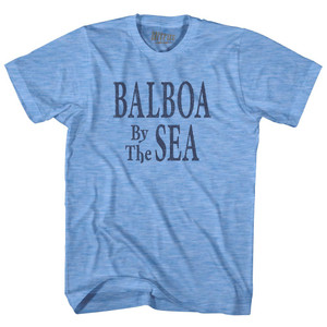Balboa By The Sea Vintage Sign Adult Tri-Blend T-shirt - Athletic Blue Balboa By The Sea Vintage Sign Adult Tri-Blend T-shirt - Athletic Blue