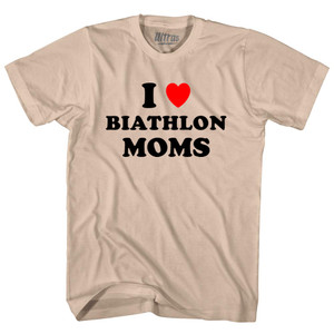 I Love Biathlon Moms Adult Cotton T-shirt - Creme