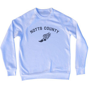 Notts County Running Track Winged Foot Adult Tri-Blend Sweatshirt - White Notts County Running Track Winged Foot Adult Tri-Blend Sweatshirt - White