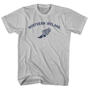 Northern Ireland Running Track Winged Foot Adult Cotton T-shirt - Cool Grey