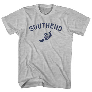 Southend Running Track Winged Foot Adult Cotton T-shirt - Grey Heather Southend Running Track Winged Foot Adult Cotton T-shirt - Grey Heather