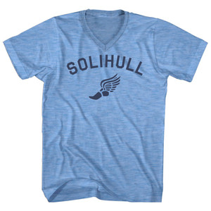 Solihull Running Track Winged Foot Adult Tri-Blend V-neck T-shirt - Athletic Blue Solihull Running Track Winged Foot Adult Tri-Blend V-neck T-shirt - Athletic Blue