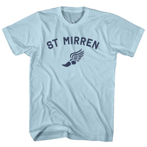 St Mirren Running Track Winged Foot Adult Cotton T-shirt - Light Blue St Mirren Running Track Winged Foot Adult Cotton T-shirt - Light Blue