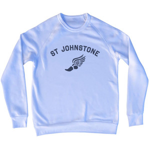 St Johnstone Running Track Winged Foot Adult Tri-Blend Sweatshirt - White St Johnstone Running Track Winged Foot Adult Tri-Blend Sweatshirt - White