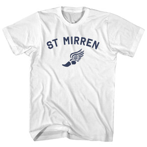 St Mirren Running Track Winged Foot Adult Cotton T-shirt - White St Mirren Running Track Winged Foot Adult Cotton T-shirt - White