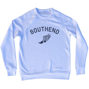 Southend Running Track Winged Foot Adult Tri-Blend Sweatshirt - White Southend Running Track Winged Foot Adult Tri-Blend Sweatshirt - White