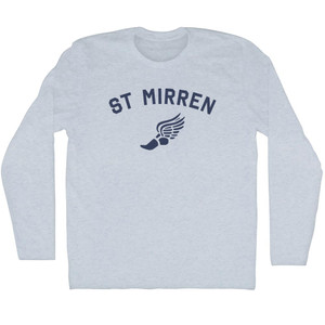 St Mirren Running Track Winged Foot Adult Tri-Blend Long Sleeve T-shirt - Athletic White St Mirren Running Track Winged Foot Adult Tri-Blend Long Sleeve T-shirt - Athletic White