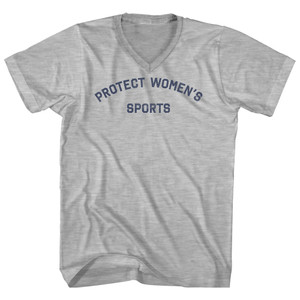 Protect Women's Sports Adult Cotton V-neck T-shirt - Grey Heather Protect Women's Sports Adult Cotton V-neck T-shirt - Grey Heather