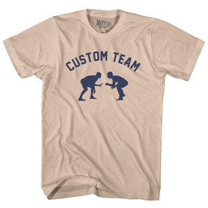 Custom Team Wrestling Adult Cotton T-shirt - Creme