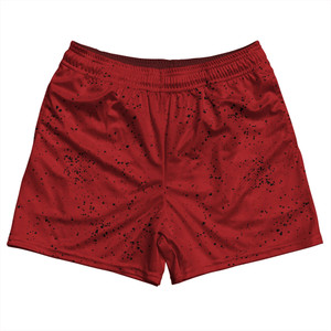 Super Fly Pattern Black and Red Dark Rugby Shorts Made In USA - Black and Red Dark