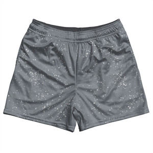 Super Fly Pattern Grey Dark and White Rugby Shorts Made In USA - Grey Dark and White