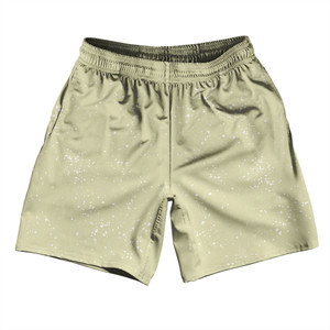 Super Fly Pattern Vegas Gold and White Soccer Shorts Made In USA - Vegas Gold and White