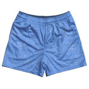 Super Fly Pattern Blue Carolina and White Rugby Shorts Made In USA - Blue Carolina and White