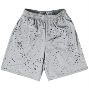Super Fly Pattern Blue Navy And Grey Medium Lacrosse Shorts Made In USA - Blue Navy And Grey Medium