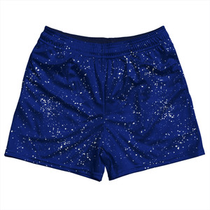 Super Fly Pattern Blue Royal and White Rugby Shorts Made In USA - Blue Royal and White