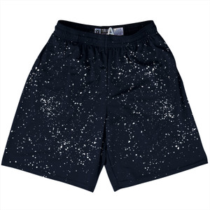 Super Fly Pattern Blue Navy Almost Black and White Lacrosse Shorts Made In USA - Blue Navy Almost Black and White