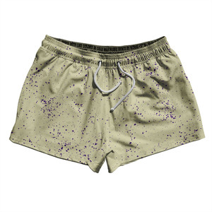 Super Fly Pattern Purple Medium and Vegas Gold 2.5" Swim Shorts Made in USA - Purple Medium and Vegas Gold