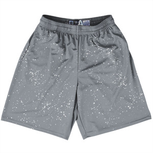 Super Fly Pattern Grey Dark and White Lacrosse Shorts Made In USA - Grey Dark and White