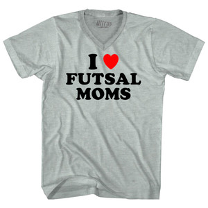I Love Futsal Moms Adult Tri-Blend V-neck T-shirt - Athletic Cool Grey I Love Futsal Moms Adult Tri-Blend V-neck T-shirt - Athletic Cool Grey
