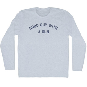 Good Guy With A Gun Adult Tri-Blend Long Sleeve T-shirt - Athletic White Good Guy With A Gun Adult Tri-Blend Long Sleeve T-shirt - Athletic White