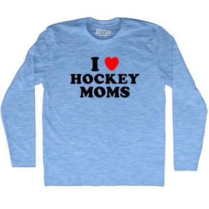 I Love Hockey Moms Adult Tri-Blend Long Sleeve T-shirt - Athletic Blue I Love Hockey Moms Adult Tri-Blend Long Sleeve T-shirt - Athletic Blue