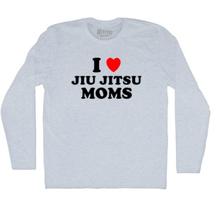 I Love Jiu Jitsu Moms Adult Tri-Blend Long Sleeve T-shirt - Athletic White I Love Jiu Jitsu Moms Adult Tri-Blend Long Sleeve T-shirt - Athletic White