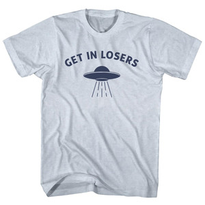 Get In Losers Ufo Alien Spaceship Adult Tri-Blend T-shirt - Athletic White Get In Losers Ufo Alien Spaceship Adult Tri-Blend T-shirt - Athletic White