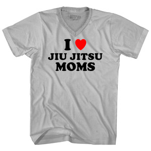 I Love Jiu Jitsu Moms Adult Tri-Blend V-neck T-shirt - Cool Grey
